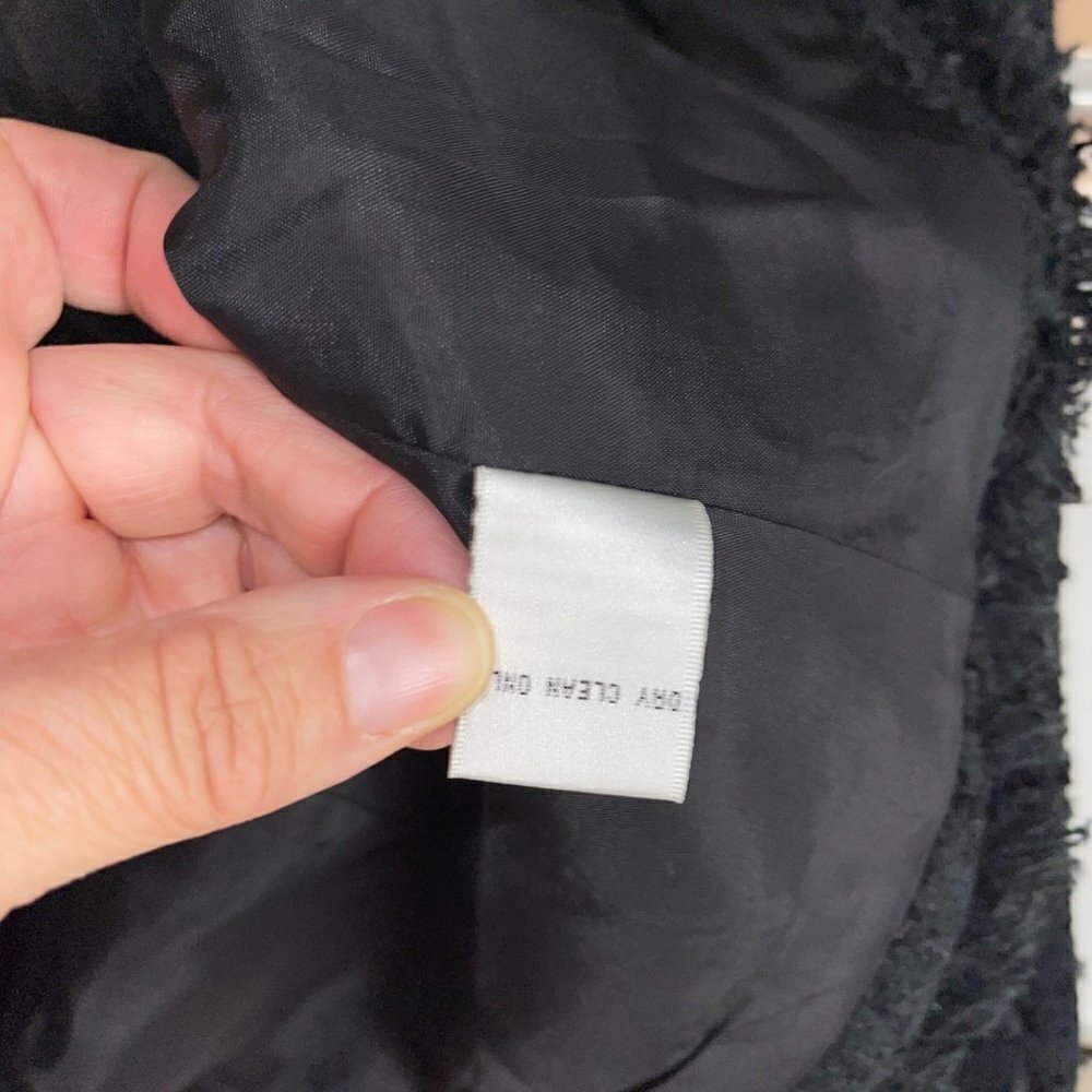 Cache Womens Blazer Black Size 2 Vintage Textured Lined Acrylic Blend Fringe - Picture 12 of 16